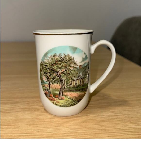 Currier and Ives Four Seasons Mugs Set of 4 VINTAGE - Picture 2 of 5
